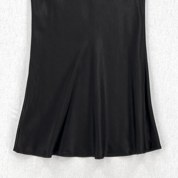 ENZA COSTA Viscose Bias Mini Slip Dress Womens Small Black Strappy Tank NEW - Picture 6 of 13